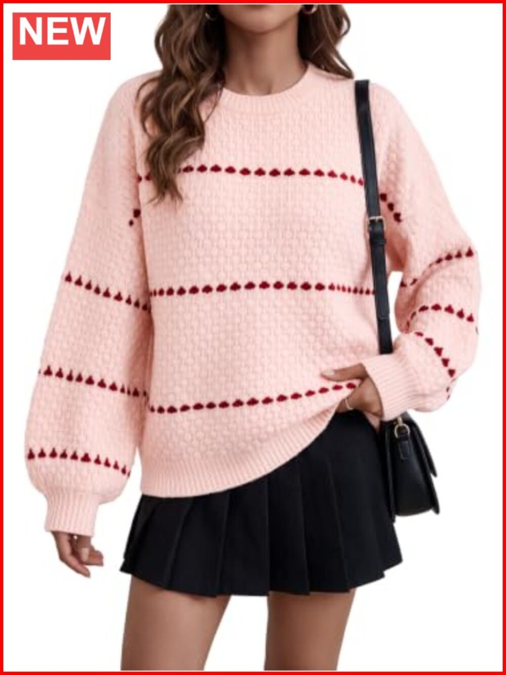Oversized Chunky Knit Puff Sleeve Sweater Pullover